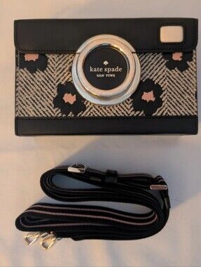 Kate spade Black & Pink Floral Camera Bag Crossbody